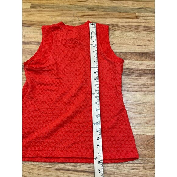 Anthropologie Maeve Women's M Orange Tank Polyester Top Textured Stretch Summer - Picture 8 of 10